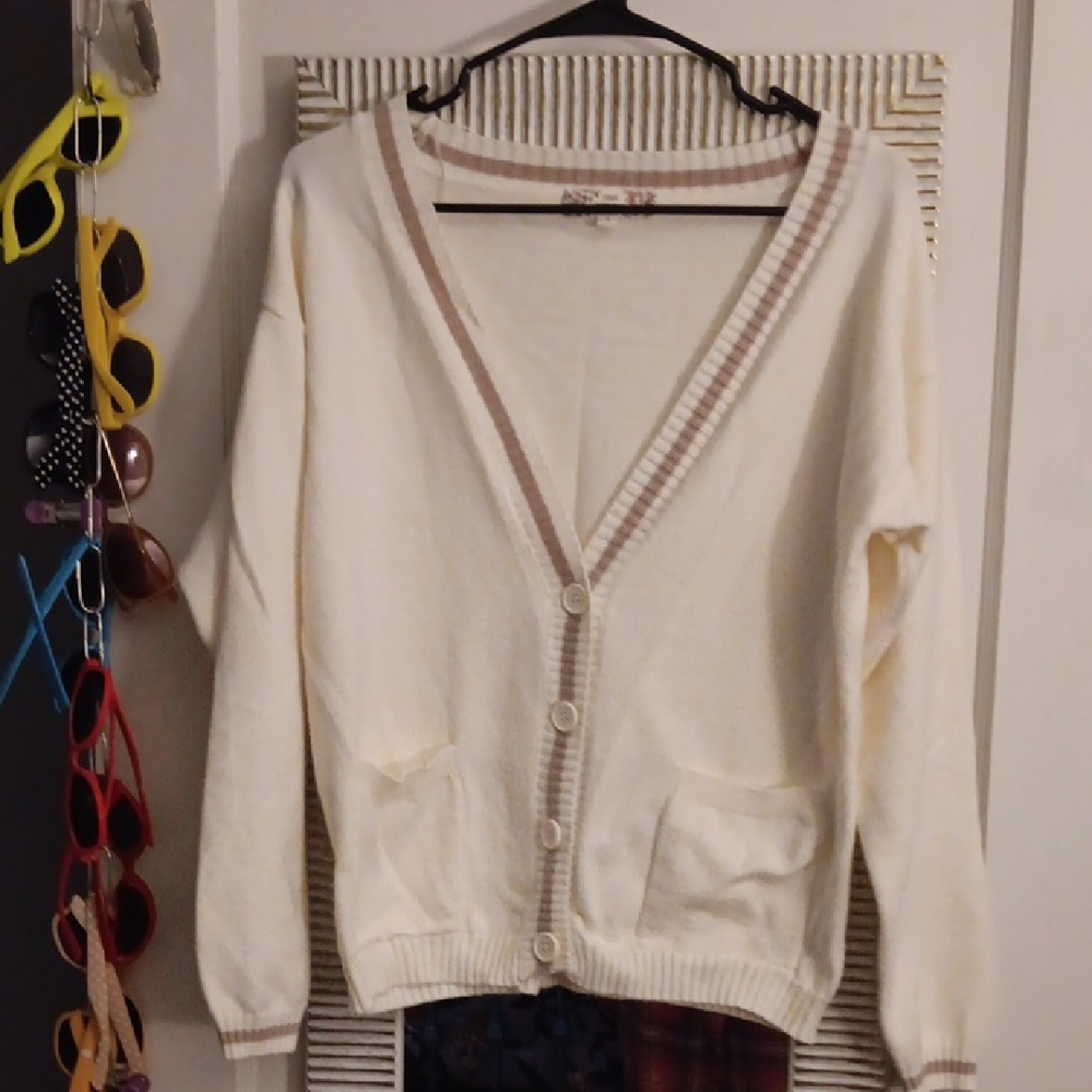 Pink Republic Cream Cardigan Sweater